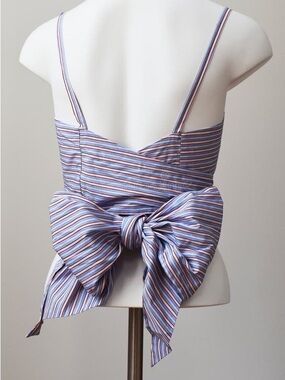 Mark D. Sikes MDS Striped Wrap Crop Top